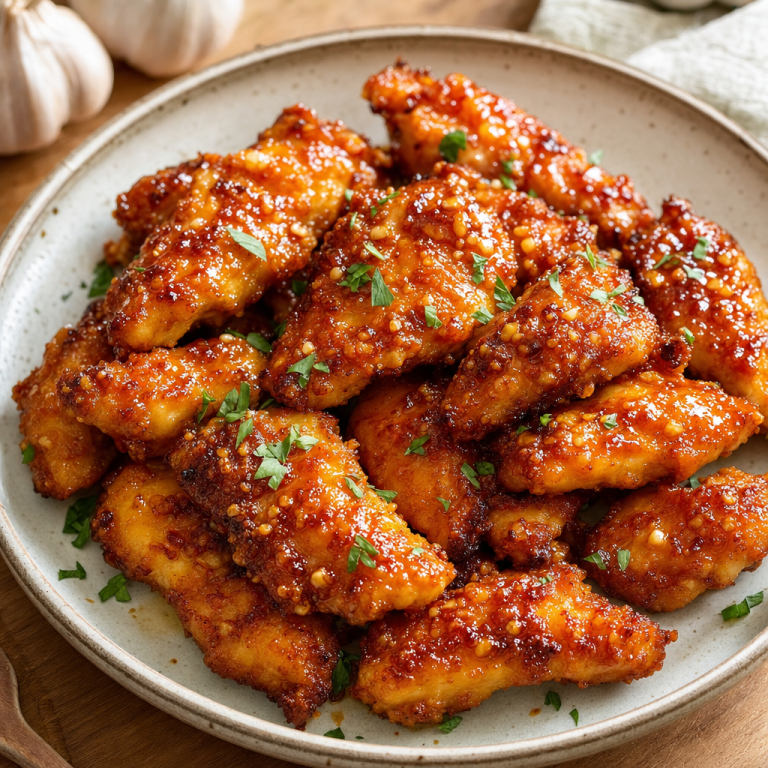 Krokante honing-knoflook kip uit de airfryer